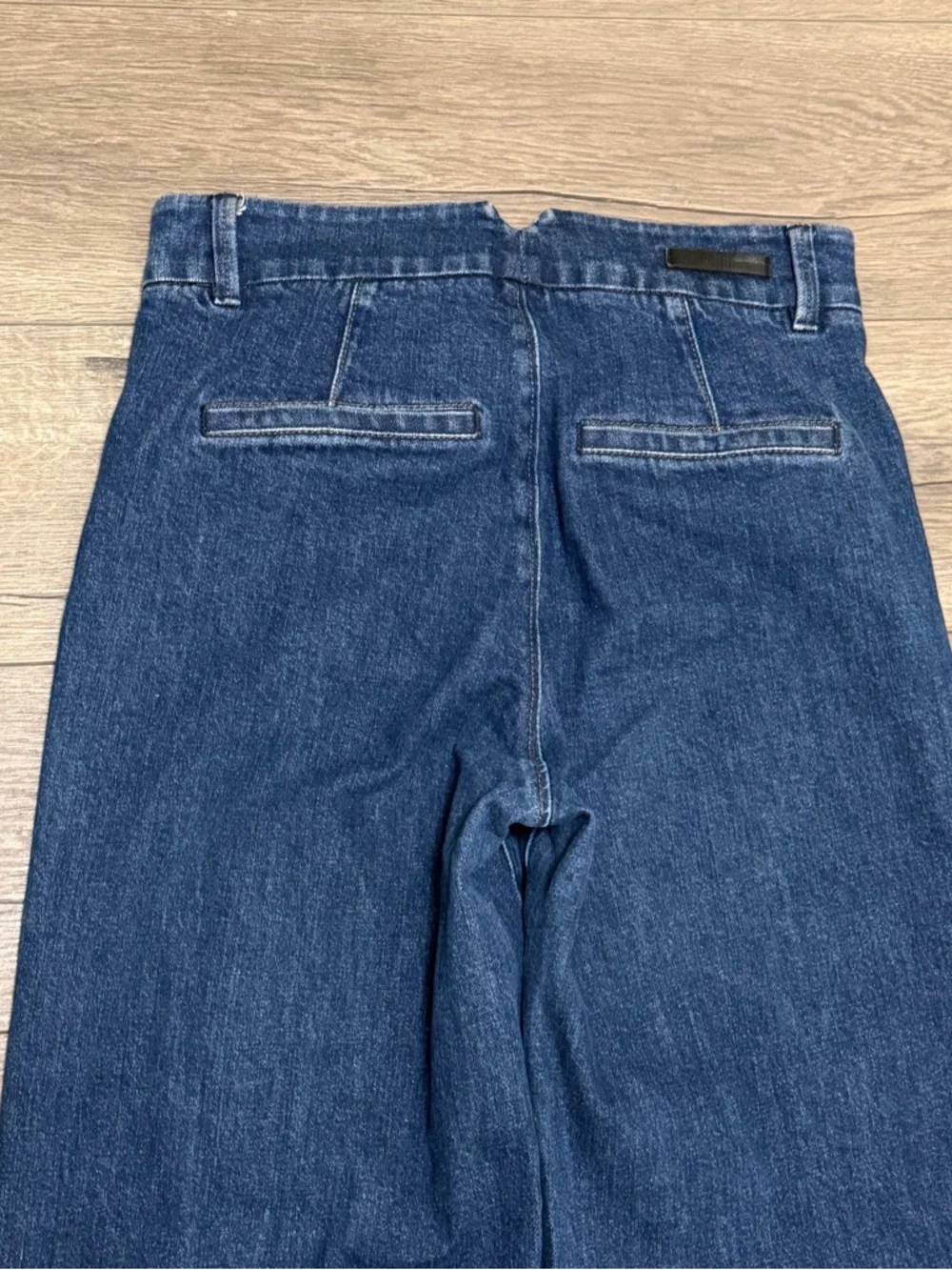 PAIGE Women's Wide Leg High Rise Trouser Jeans Sasha Edinburgh Dark Wash Sz 28